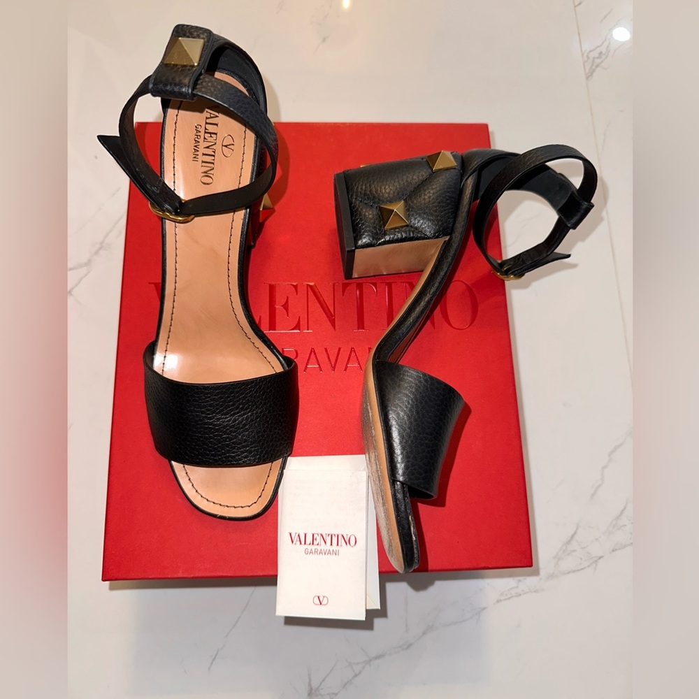 Valentino Garavani block studded heels